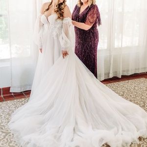 Martina Liana Wedding Dress with detachable sleeves